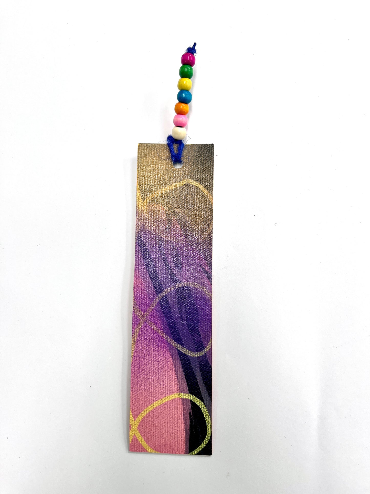 Hand Painted Canvas Bookmark with Beaded Tassel