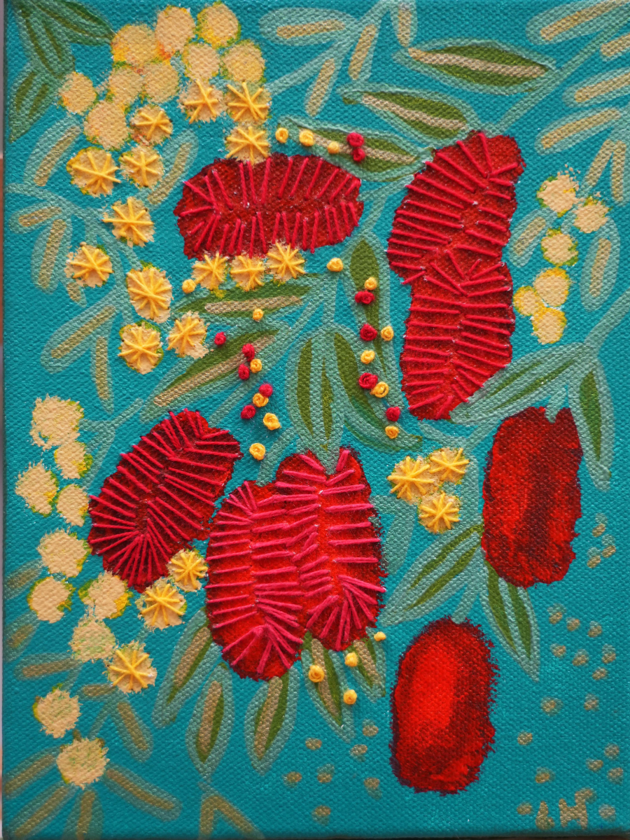 Lisa Hine Bottlebrush and wattle – QArt Studio & Gallery