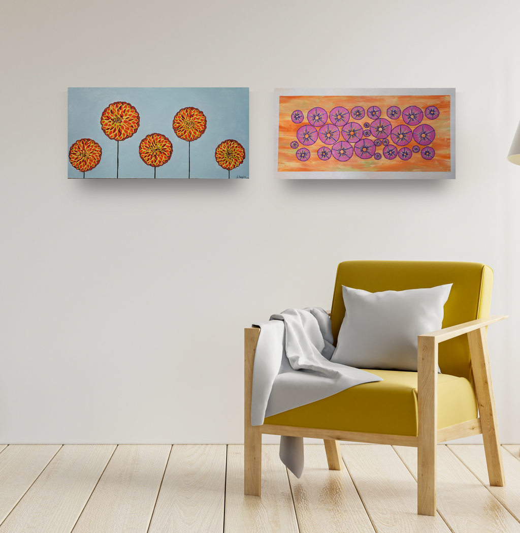 Dahlia Flower Painting by Ashlea Sergakis