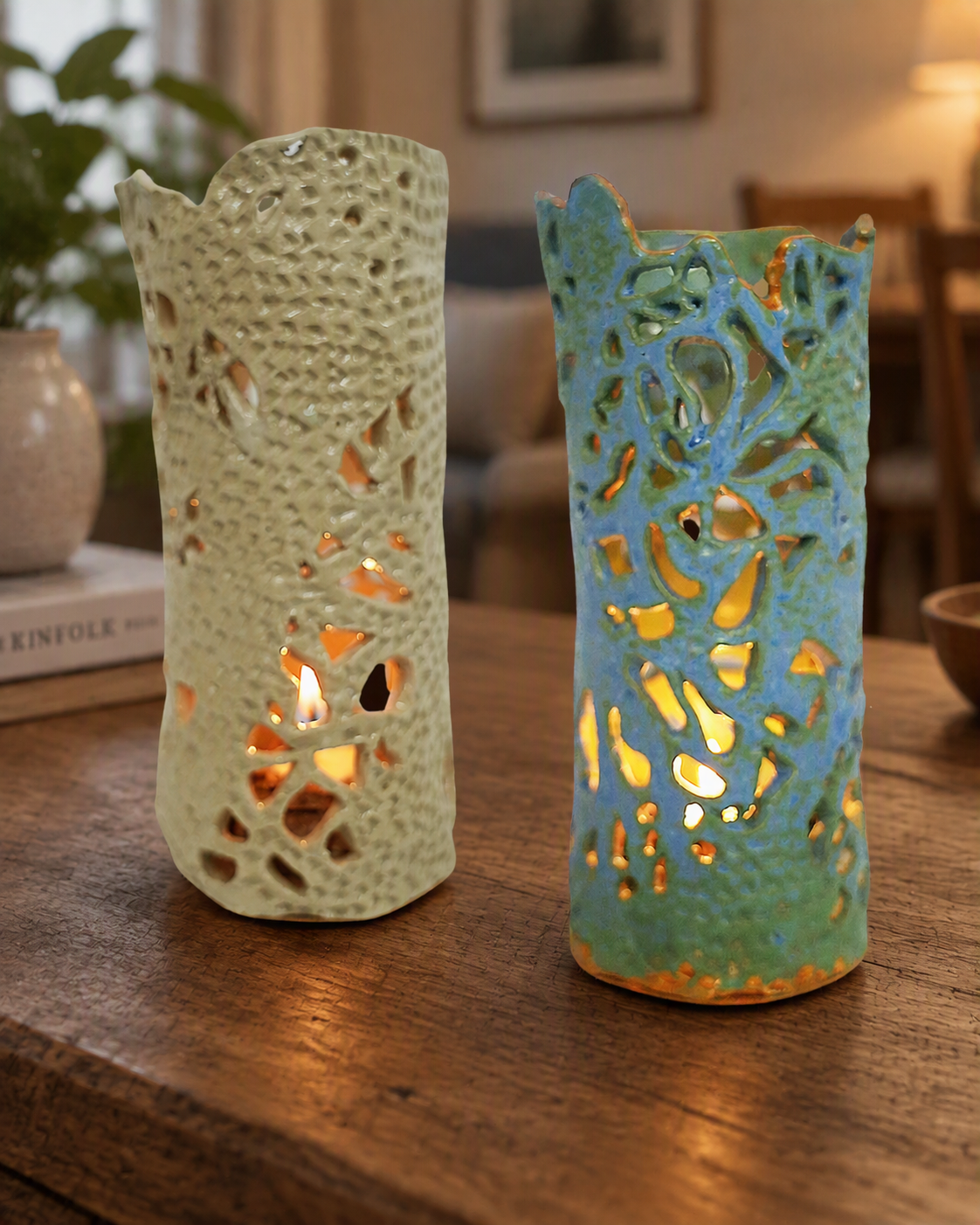 Fiona Lerk Tree Bark Vase, White